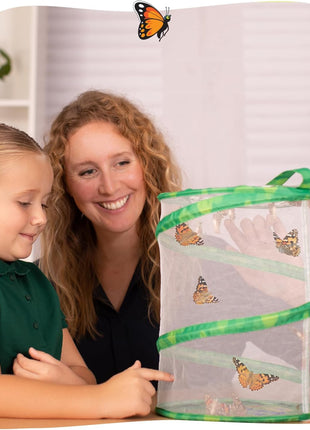 Insect Lore Raise and Release Butterfly Garden Kit – Caterpillar Habitat with redeemable Voucher – STEM-accredited Butterfly Growing Kit for Kids, Classrooms, and Homeschool Learning