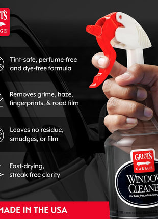Griot's Garage Window Cleaner, Cleaning Spray for Automotive Windows, Mirrors, Shower Doors, and More, 11108, 35oz