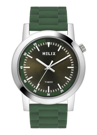 Helix By Timex Men Olive Round Dial Analog Watch - TW058HG01