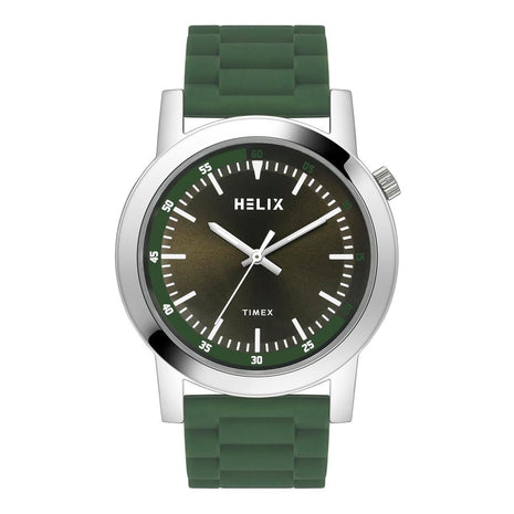 Helix By Timex Men Olive Round Dial Analog Watch - TW058HG01