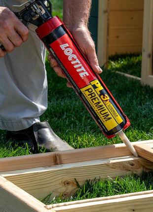 Loctite PL Premium Polyurethane Construction Adhesive, 10 fl oz Cartridge, 1 Pack - Versatile Construction Glue for Wood, Concrete, Stone, Metal & More
