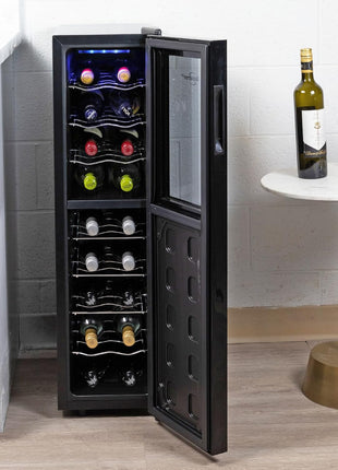 Koolatron 18 Bottle Wine Fridge – Wine Cooler with Glass Door, 1.9 cu. ft (53 L), Beverage Can Refrigerator, Digital Temperature Control/Dual Temperature Zone, Ideal for White, Red, Sparkling Wine