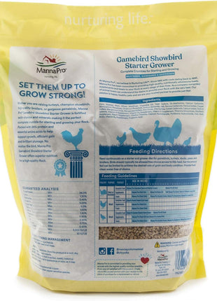 Manna Pro Gamebird & Showbird Crumbles 芒聙聯 Premium Poultry Feed for Chickens, Ducks, Gamebirds, Turkeys & Bantams 芒聙聯 Fortified with Vitamins & Minerals 芒聙聯 Healthy Complete Diet 芒聙聯 5 lb Bag