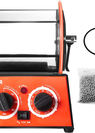 VEVOR Jewelry Polisher Tumbler, 6.6lbs/3kg Capacity Mini Rotary Tumbler Machine with 0-60 Minutes Timer, 5 Speeds Jewelry Rotary Finisher for Surface Polishing Grinding Buffing Gemstones Jewels Coins