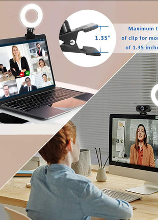 Video Conference Lighting Kit, Ring Light for Monitor Clip On | for Remote Working, Distance Learning,Zoom Calls, Self Broadcasting and Live Streaming, Computer Laptop Video Conferencing