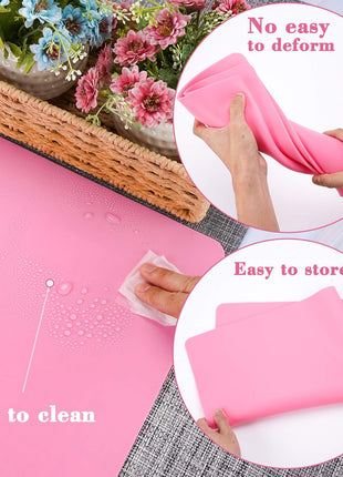Gartful Pink Oversize Silicone Mat 27.6" x 19.7", Silicone Sheet for Crafts, Nail Arts, Painting, Epoxy Resin Jewelry Casting Mat, Countertop Protector, Table Placemat Pad, Nonstick Nonskid