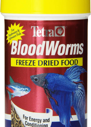 Tetra BloodWorms 0.25 Oz, Freeze-Dried Food for Freshwater and Saltwater Fish, Seafood (Pack of 1)