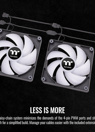 Thermaltake CT140 ARGB Sync PC Cooling Fan (2-Fan Pack), 5V Motherboard Sync, 16.8 Million Colors 9 Addressable LEDs, 140 mm Hydraulic Bearing Case/Radiator Fan, CL-F150-PL14SW-A,Black
