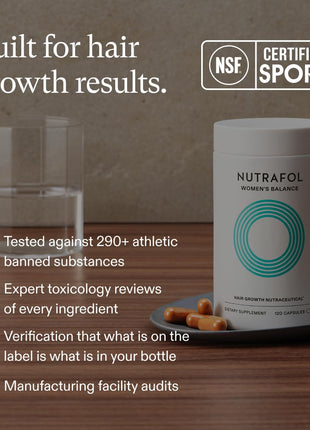 Nutrafol Women's Balance Hair Growth Supplements, Ages 45 and Up, Clinically Proven for Visibly Thicker Hair and Scalp Coverage, Dermatologist Recommended - 1 Month Supply