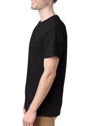 Hanes mens Essentials Short Sleeve T-shirt Value Pack (4-pack) athletic t shirts, Black, Large US