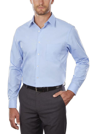 Van Heusen Men's Dress Shirt Regular Fit Poplin Solid, White, 16.5 inch Neck 34 inch-35 inch Sleeve