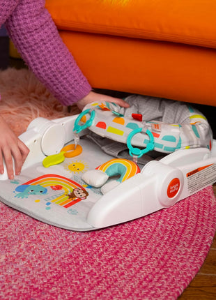 Bright Starts Learn-to-Sit Baby Floor Seat, 2-Positions Grow with Infant, Portable Baby Chair, Includes Sensory Toys, Unisex, 4-12 Months, Playful Paradise