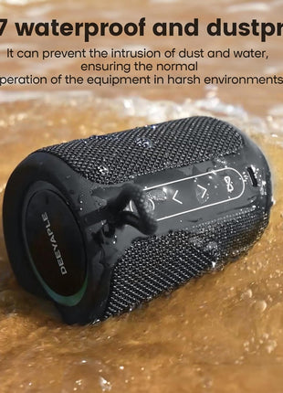 Bluetooth Speaker Wireless,IP67 Waterproof & Dustproof Portable Speaker with Lights,15W Loud Stereo Sound, 2500mAh Battery All Day Playtime, TWS Pairing, BT5.3, Home/Party/Outdoor/Beach (Black)
