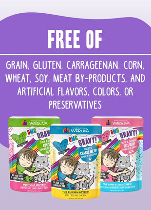 Weruva B.F.F. OMG - Best Feline Friend Oh My Gravy!, Rainbow A Gogo Variety Pack! Cat Food, 3oz Pouch (Pack of 12)
