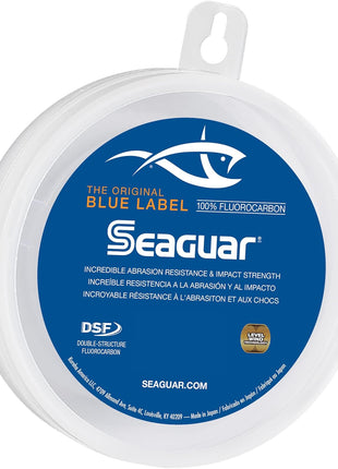 Seaguar Blue Label Fishing Leader Line for Saltwater, 100% Fluorocarbon, Clear, Multiple Sizes
