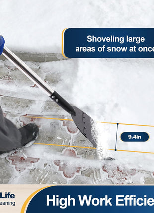 Yocada Snow Shovel ice Scraper Tool 66.3 inch Tall Long Handle Heavy Duty Snow Ice Remover Scraper Weed Removal Tool for Driveway Walkway Road Outdoor Garden Lawn