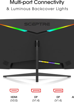 Sceptre 34-Inch Curved Ultrawide WQHD Monitor (3440 ? 1440), R1500, up to 180Hz/165Hz, DisplayPort x2, 99% sRGB, 1ms, Built-in Speakers, Machine Black, 2025 (C345B-QUT168)