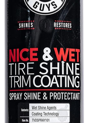 Chemical Guys TVDSPRAY101 Nice & Wet Tire Shine Trim Coating for Rubber, Plastic and Vinyl, Safe for Cars, Trucks, SUVs, Motorcycles, RVs & More, 14.5 fl oz