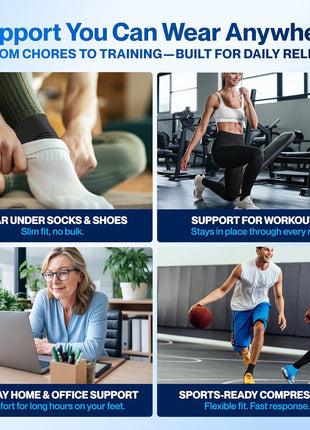 Modvel Foot & Ankle Brace Socks for Sprained Ankle Compression Sleeve - Foot Support for Women & Men - Tendonitis & Arthritis Ankle Brace Sports Running, Torn Ligaments & Women Stabilizing Ankle Wrap