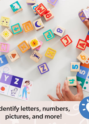 Melissa & Doug Ms. Rachel Letter, Number, and Game Wooden Learning Blocks with Activity Cards for Girls and Boys Toddlers Ages 18 Months+ - FSC Certified