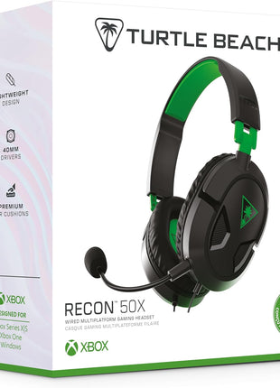 Turtle Beach Recon 50 Xbox Gaming Headset  - Officially Licensed for Xbox Series X|S, Xbox One, and Windows PCs with 3.5mm  - Also works with PS5, PS4, and Mobile Devices, Removable Mic, 40mm Speakers