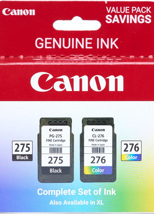 Canon PG-275 / CL-276 Genuine Ink Value Pack (2 Cartridges), Compatible with TS3520/3522/4722/3720/3722, TR4720