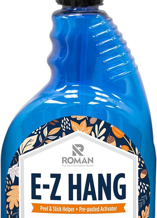 Roman's E-Z Hang Peel & Stick Wallpaper Helper, Clear, Non-Staining, 32-OZ | Provides Slip and Increased Adhesion
