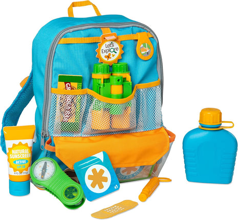 Melissa & Doug Let's Explore Hiking Play Set – 23 Pieces Toddler Nature Toys, Hiking Toys for Kids Ages 3+