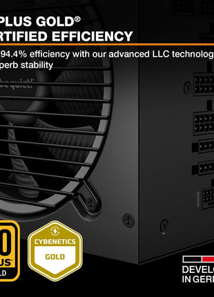 be quiet! Pure Power 13 M 750W Power Supply, 80 Plus® Gold Certification, ATX 3.1 PSU, Support for PCIe 5.1 GPUs, semi-Passive 120mm be quiet! Fan, LLC Technology, Single Rail, for Overclocked GPUs