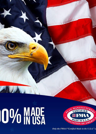 American Flag Made in USA | American Flags for Outside 3X5 | Premium US Flag 3X5 Heavy Duty Outdoor with Embroidered Stars and Sewn Stripes.