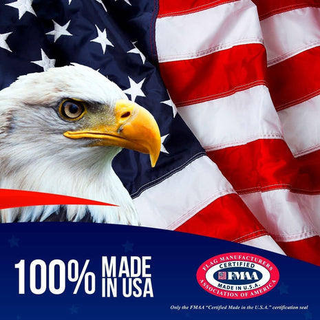 American Flag Made in USA | American Flags for Outside 3X5 | Premium US Flag 3X5 Heavy Duty Outdoor with Embroidered Stars and Sewn Stripes.