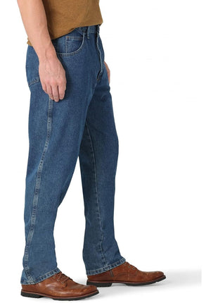 Rustler mens Classic Relaxed Fit Jeans, Dark Stonewash, 36W x 32L US