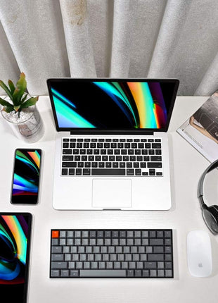 Keychron K2 75% Layout Bluetooth Wireless Mechanical Keyboard Super Switch/White LED Backlit/USB C/Anti Ghosting/N-Key Rollover, 84 Keys Gaming Keyboard for Mac Windows-Version 2