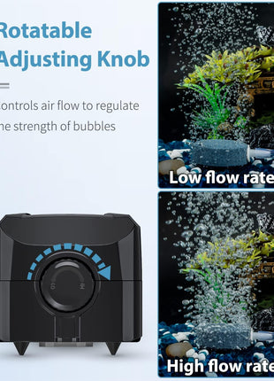 Uniclife Aquarium Air Pump Dual Outlet Fish Tank Aerator with Accessories for 5-200 Gallon Tank