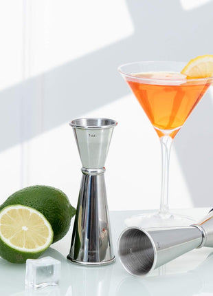 Briout Jigger for Bartending, Double Cocktail Jigger Japanese Premium 304 Stainless Steel Jigger 2 OZ 1 OZ with Measurements Inside