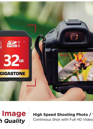 GIGASTONE 32GB SD Card 5-Pack UHS-I U1 Class 10 SDHC Memory Card High-Speed Full HD Video Compatible with Canon Digital Camera, SPYPOINT TACTACAM WOSPORTS Trail Camera, with 5 Mini Cases
