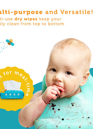 Whoopsie Wipes – The Original 100% Pure Cotton Dry Baby Wipes (600 Count) | Unscented, Ultra-Soft, Chemical-Free Wipes for Sensitive Skin, Lint-Free, Use Dry or Wet, Tear-Resistant, Biodegradable