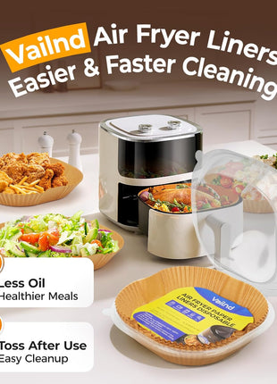 400 Pcs Air Fryer Liners Disposable, 8 inch Square Heavy-Duty Parchment Paper for 5-8 qt Airfryer Basket, Non-Stick & Grease-Proof Baking Liner for Oven Pan
