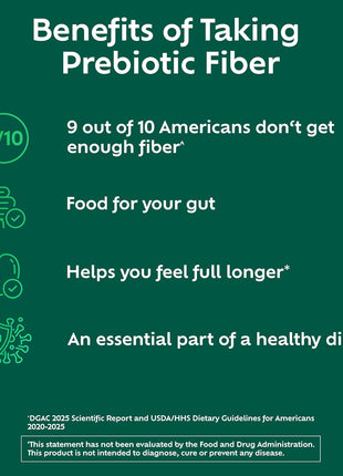 Benefiber Daily Prebiotic Fiber Supplement Powder for Digestive Health, Unflavored   125 Servings (17.6 Ounces)