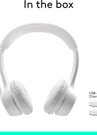 Logitech Zone 300 Wireless Bluetooth Headset Noise Canceling - Off-White | Compatible with Windows, Mac, Chrome, Linux, iOS, iPadOS, Android