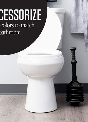 JS Jackson Supplies Professional Bellows Accordion Toilet Plunger, High Pressure Thrust Removes Heavy Duty Clogs from Clogged Bathroom Toilets, All Purpose Power Plungers for Bathrooms, Cobalt