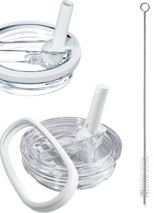 2 Pack Stanley Lid Replacement 40 oz, with Leak Proof and Flip Straw Lid, Stanley Cup Accessories, for Stanley Quencher H2.0 40 oz Tumbler (Only), BPA Free (Milk White)
