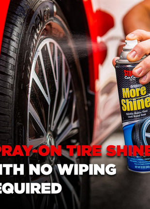 Stoner Car Care 91044 Original More Shine Tire Shine Spray – Tire Dressing Restores Deep Matte Black Finish with Long-Lasting Rain-Resistant Protection, Dry-to-Touch – 12 oz
