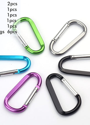CampTek Carabiner Caribeaner Clip,3 inch Large Aluminum D Ring Shape Carabeaner with Keyring Keychain Hook