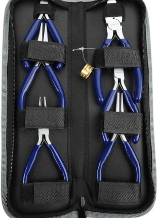 WORKPRO Jewelry Plicers Set, 7-Piece Jewelry Making Tools Kit with Needle Round Nose Plier and Bent Nose Plier Wire Cutter for Jewelry Repair, Beading, Wire Wrapping, Crafts, with Carrying Pouch