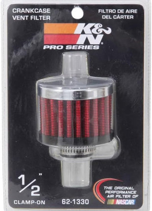 K&N Vent Air Filter/Breather: High Performance, Premium, Washable, Replacement Engine Filter: Flange Diameter: 0.5 in, Filter Height: 1.5 in, Flange Length: 0.4375 in, Shape: Breather, 62-1330