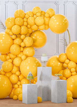 PartyWoo Mustard Yellow Balloons 100pcs Different Sizes of 18 12 10 5 Inch Yellow Fall Balloon Arch Kit for Birthday Engagement Baby Shower Bee Sunflower Little Cutie Party Decorations Yellow Y10