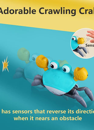 Crawling Crab Toy for Little Ones, Tummy Time Toy with Music and Lights, Interactive Moving Crab for Crawling, Walking and Early Development, Birthday Gift for Kids