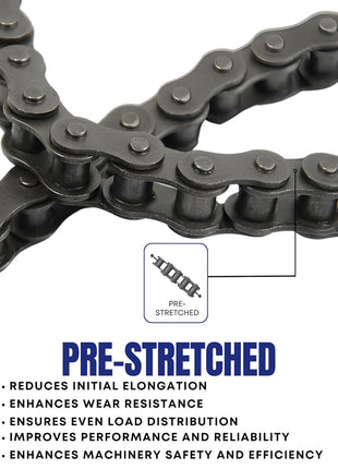 #35 Roller Chain 10 Feet (319 Links) + 2 Master Links for Go Karts, Mini Bikes, Motorcycles, Dirt Bike and Industrial Machinery