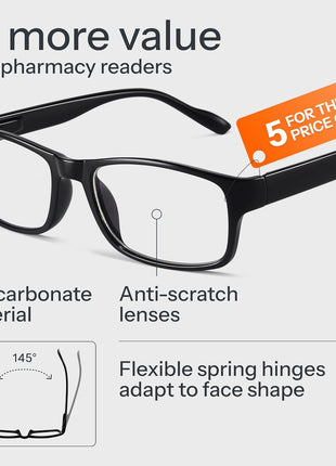 Gaoye Professional Reading Glasses for All Day   Computer Readers with Blue Light Protection   Value Pack